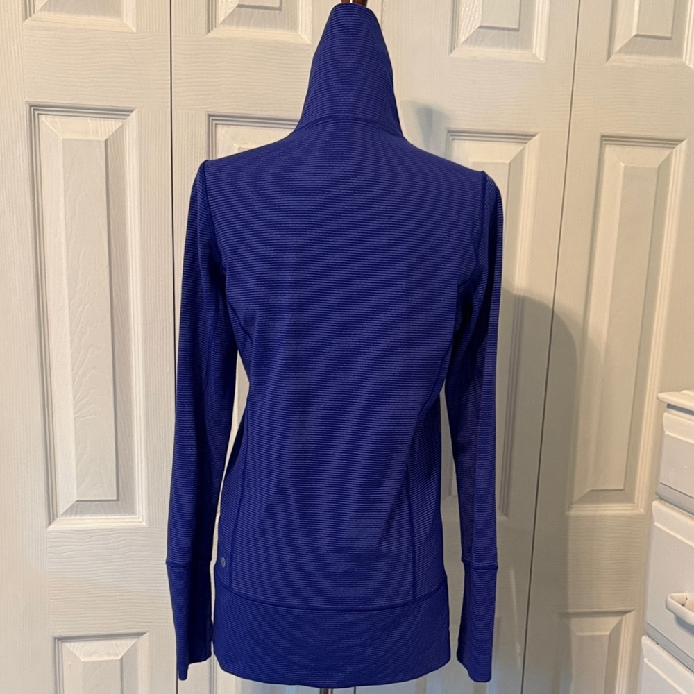 Lululemon Stride Full Zip Jacket Women's Tonka Stripe Pigment Blue Sz 8 - Picture 7 of 12